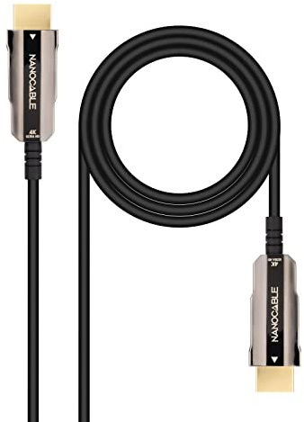 NANOCABLE 10.15.2015 - Cavo HDMI V2.0 AOC 4K@60Hz 18Gbps Tipo A Maschio, Colore Nero, 15 m