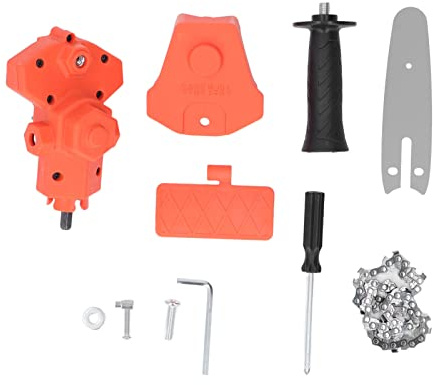 Electric Drill to Chainsaw Adapter Portable Drill-Powered Chainsaw Conversion Kit for Corded & Cordless Drills, Orange Chainsaw Attachment for Wood Cutting