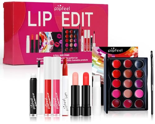 Set di Trucchi, FantasyDay Kit di Bellezza Cosmetici Kit per Occhi, Viso e Labbra - Natale Regalo Xmas Makeup Gift Set con Correttore, Rossetti, Lucidalabbra, Palette Ombretti, Mascara, Trousse, Fard
