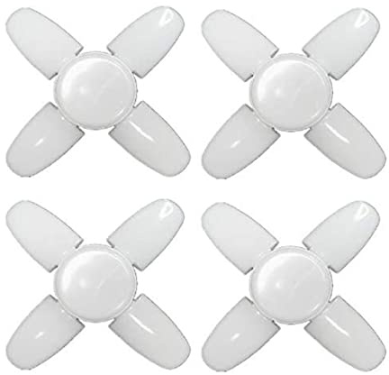Luci da garage a LED da 4 pacchi, vite in illuminazione a soffitto da garage 2800lm, 28W E26 / E27 Lampada di luce diurna con 4+1 pannelli regolabili per garage, officina, magazzino, ripostiglio, fie
