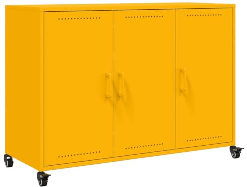 vidaXL Sideboard Senfgelb 100,5x39x72 cm Stahl