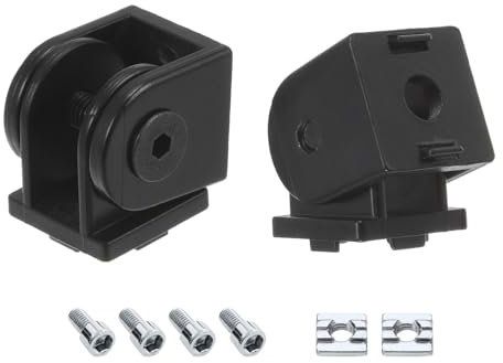 sourcing map 2Pcs Die-Cast Aluminum Pivot Joint 180°Adjustable Flexible Pivot Joint Connector with M6 Screws for 2020 Series Aluminum Extrusion Profile, Aperture 6mm, Black