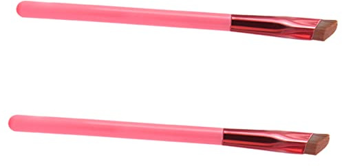 IWOWHERO 2piezas Brochas De Maquillaje Facial Pinceles Para Cejas y Delineador Pinceles Para Cejas Cosméticos Portátiles Ángulo