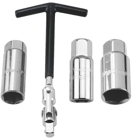 Yilceemy 4 stycken tändstift hylsnyckelset, tändstiftsborttagare, 16 mm/18 mm/21 mm, tändstiftsnyckel för bil och motorcykel (svart)