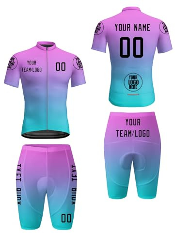 Personalizado Equipo Nombre Su Nombre Logo Bicicleta Ropa Hombres Traje Ciclismo Manga Corta Maillot Ciclismo Pantalones Cortos 2 Sets