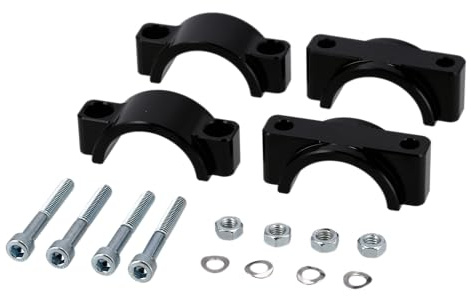 Set: CNC Klemmstücke für Schutzblech mit Schrauben, Schwarz eloxiert - für