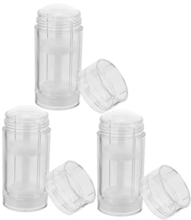 BAZEITFLOW 3 Tubos de Lápiz Labial Vacíos Recargables de 30g Buen Sellado y Material As para Viaje o Uso en Casa, Kit de 3 Piezas para Bálsamo Labial Reutilizable