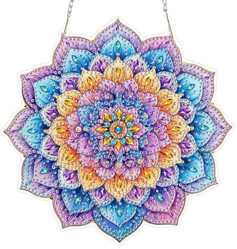TOSTOG Kranz Diamond Painting Anhänger 5D Diamond Painting Fensterbilder für Erwachsene Kinder Hängend Ornament für Garten, Haus, Fensterdekoration