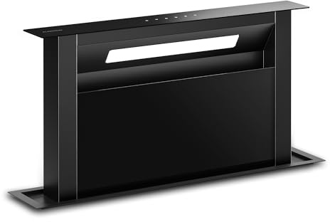 Klarstein Velaire Hotte Aspirante 60 cm - A++ Éco, 853 m³/h, Silencieuse, Commande Tactile, Filtre Charbon & Aluminium, LED, Hotte Cuisine Encastrable Plan de Travail