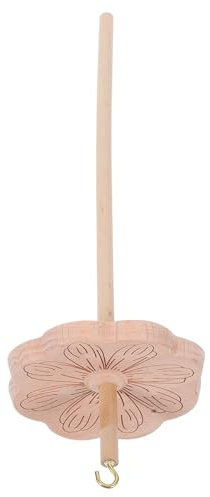 IWOWHERO Holzspindel für Garnspinnen für Spinner und Wollfreunde, Khaki | Handspindel mit Gewindespitze, Geeignet für Unterricht und Handspinnen, Elegantes Design, Komfortabler Griff