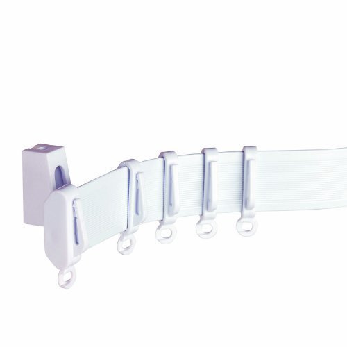 Streamline+ Alu White Aluminium Flexible Curtain Track Ideal for Bay or Straight Windows 300cm