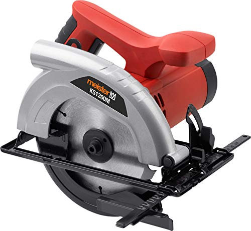 Meister Handkreissäge 1200 W, KS1200M - Holz-Sägeblatt Ø 160 mm - Gehrungsschnitte - Bis zu 55 mm Schnittiefe - Inkl. Parallelanschlag & Staubsaugeradapter / Kreissäge / 5403520