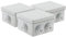 Zenitech - Set di 3 scatole di derivazione impermeabili, Quadrate, Bianco, Dimensioni di 80 x 80 x 46 mm, IP55