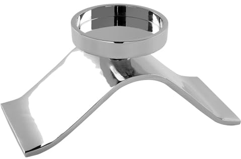 Fink silberner Stumpenkerzenhalter 23 cm Aluminium Kerzenständer in Wellenform