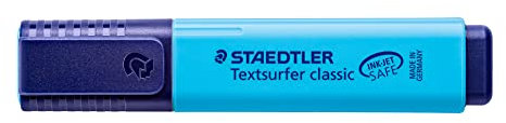 STAEDTLER Textmarker textsurfer classic, blau, samtweiche Keilspitze ca. 1-5 mm, nachfüllbar, sekundenschnell trocken, 10 Stück, 364-3