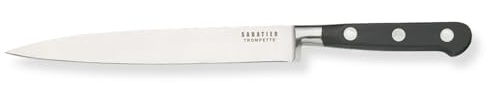 Richardson Sheffield SABATIER TROMPETTE Schinkenmesser, Fleischmesser, Edelstahlt rostfri, polish & spülmaschinenfest, idealisk för Serrano, Pata Negra eller Prosciutto, Silber/Schwarz