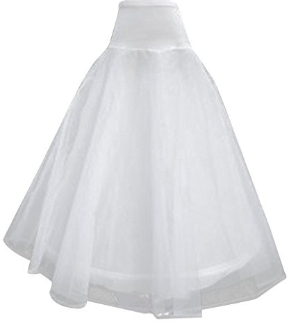 Gazechimp Jupon Crinoline Long pour Robe de Mariée 1-Cerceau 2-Couches Tulles(Couleur Blanc)