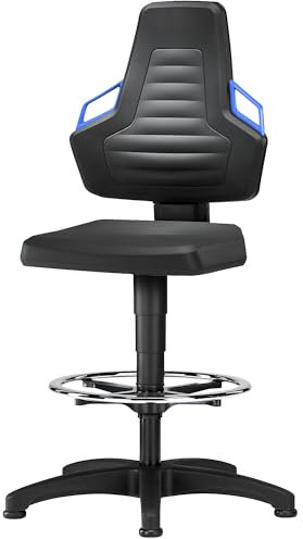 bimos | Arbeitsdrehstuhl | mit Handgriff | mit Bodengleitern und Fußring | PU-Schaum