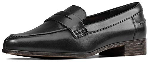 Clarks Hamble Loafer dam Loafers, Svart svart läder, 39 EU