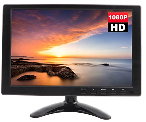 Bewinner 10,1 Pouces Moniteur Portable, Écran LED 1366x768, Mini Moniteur avec Entrée HDMI VGA BNC AV USB, 16: 9 Écran pour