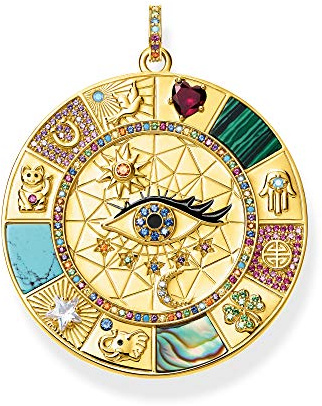 THOMAS SABO Anhänger Amulett magische Glückssymbole 925 Sterlingsilber, 750 Gelbgold Vergoldung, Kaltemail