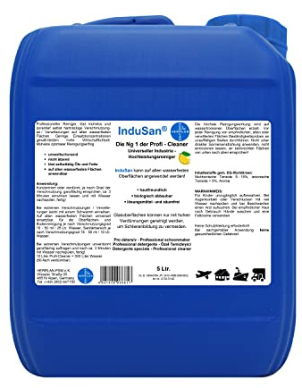 HERRLAN® InduSan Allzweckreiniger Konzentrat 5 Liter Citrus. | Industrie-Allzweckreiniger mit Citrus-Duft, kraftvoll gegen Schmutz und schonend zu Oberflächen.