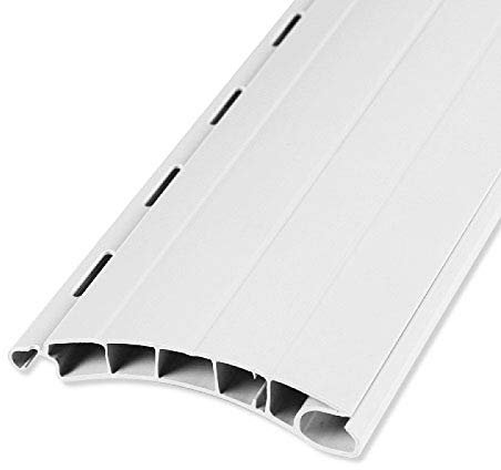 Rolladenstab Maxi 14 x 55 grau, weiß oder beige mit Lichtschlitzen 5 Stück 100 cm ROLATEC Set Rolladen Lamellen (weiß)