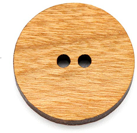 NaturSchatulle Holzknöpfe Natur 12-30mm I 25 Stück Kirsche 2 Loch Knöpfe Holz DIY Basteln Nähen Schmuckherstellung Annähen Rund 30mm
