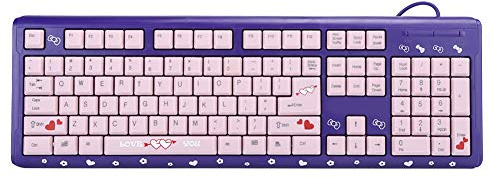 Clavier de Jeu Ergonomique Ultra-Fin avec câble USB pour PC, Ordinateur Portable, Ordinateur de Bureau, Jeux et Bureau (Violet)