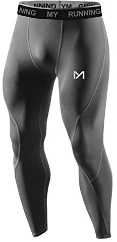 MEETYOO Legging Homme, Sport Pantalons et Compression Collant Cool Dry Fitness Musculation Respirant Base Layer pour Running Jogging Cyclisme Course (Gris-1, L)