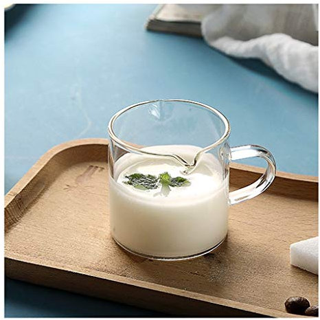 Jarrita de Leche Pitcher Creamer, con la manija, Jarabe Pitcher, Café Leche Miel jarra de leche Jarabe Server (2pack) Jarrita para la Leche/Salsera