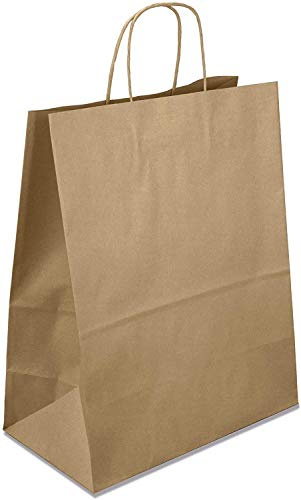 Netuno 20 bruna kraftpapperspåsar 18 x 21 x 8 cm presentpåsar med handtag presentförpackning kraftpapper tygväska shoppingväska presentpåse