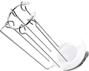 Cabilock 1 Juego de Pinchos para Barbacoa Soporte Colgante con 5 Unidades de Pinchos Planos para Asar Pinchos de Acero Inoxidable para Barbacoa Kabob Pinchos Soporte Reutilizable para