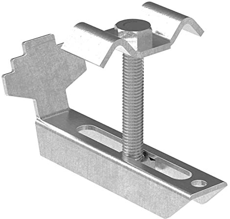 FeNau | Gitterrost-Klemme (Komplett-Satz) für Rosthöhe 30mm und MW: 30/30 mm, S235JR, V2A, Gitterrost-Sicherung, Gitterrost-Befestigung