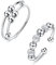 KALVICA 2 Stücke 925 Sterling Silber Angst Ringe für Damen Männer Spinner Ringe mit Perlen Silber Anxiety Ring Set Drehen Verstellbare Ring mit Stapelbare Fidget