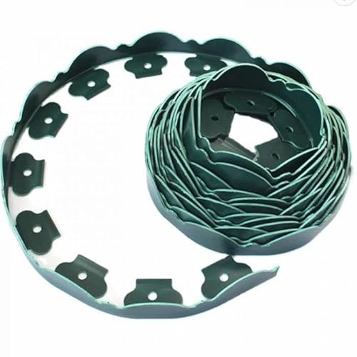 Rori Flexible Rasenkante mit Erdanker 15 m - DIY Lawn Edging - Umzäunung für Obstgärten - Gartenzaun mit 15 Befestigungsnägel - Rasenbegrenzung Grün Gewellt - Beetumrandung
