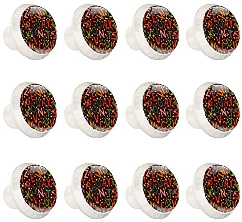 12 pz bianco rotondo cassetto maniglia colorato divertente inglese lettere fiori