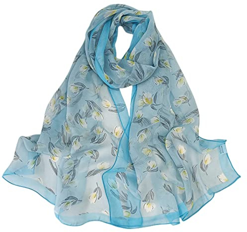 FAIRYGATE Halstücher für Damen Chiffon Seidentuch Schal Leichtes Halstuch Modische und Elegante Sommer Schals für Frauen 20A44