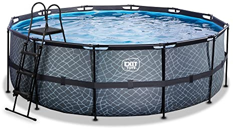 EXIT Stone pool ø427x122cm with sand filter pump - grey