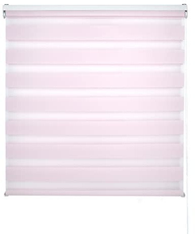 Decorblind Double Layer Roller Blind Night and Day Installation Wall or Ceiling Blind 100 x 180 cm Width x Length 97 x 175 cm Pink Blind Night and Day Window