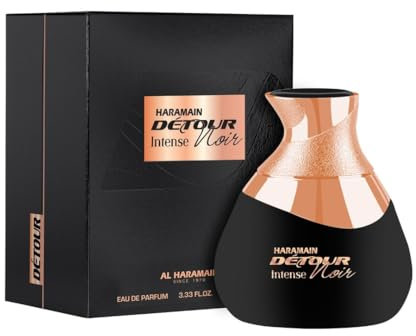 Al Haramain Detour Noir Intense Eau de Parfume Spray da 100 ml, profumo arabo da donna, fragranza di lusso unisex