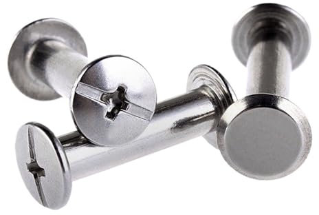 CHATROOM 10sets OD 5mm OD 4mm Splint Butt Lock Nieten Schraube 304 Edelstahl Flach Kopf Niet Buch Schraube Album Ledger Butt Schraube (Color : 40mm(L), Size : OD5(m4) 10 Sets)