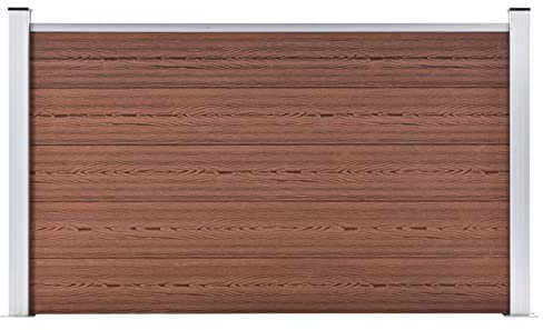LAPOOH Gartenzaun, Sichtschutz Zaun, ZaunsichtschutzB, Steckzaun, Garten Zaun,Teichzaun, Zaunelemente, Garden Fence, WPC 180×105 cm Braun