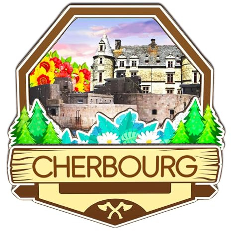 Orlaybar 3135 Dekorativer Magnet in Cherbourg Normandie Frankreich, 3D-Kühlschrank, Stadt, Reise, Souvenir, Touristengeschenke, handgefertigtes Handwerk, Kühlschrankmagnet, Heimdekoration
