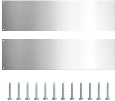 Trittplatte aus Edelstahl, 2 Stück, für Haustür, Metall-Türschutz, Metall-Tür-Kick-Panel- für Innen- und Außentüren, Türschutz