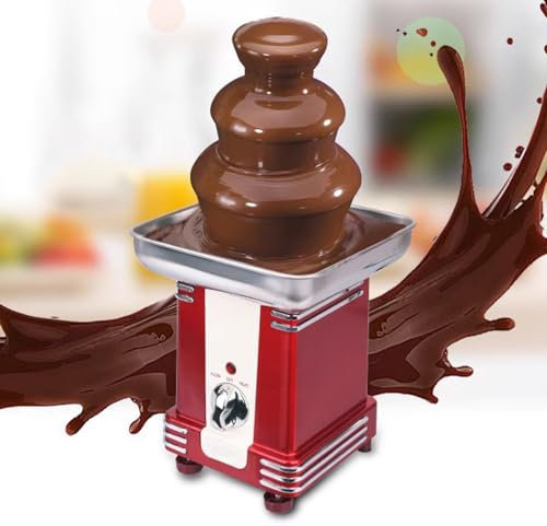HmLotd Máquina de Cascada de Chocolate Torre de fusión de Chocolate de Cuatro Capas Generación de Calor Que Ahorra energía Material de Calidad alimentaria Desmontable y fácil de Limpiar, Adecuado