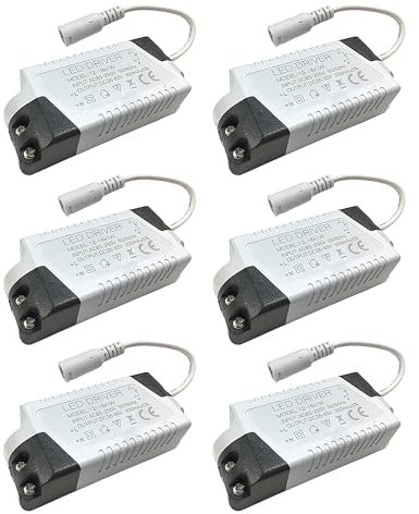 FSLiving Trasformatore LED 12 – 18 W, trasformatore LED da 230 V a 36 – 65 VDC, alimentatore di rete per strisce luminose LED, faretti LED, confezione da 6