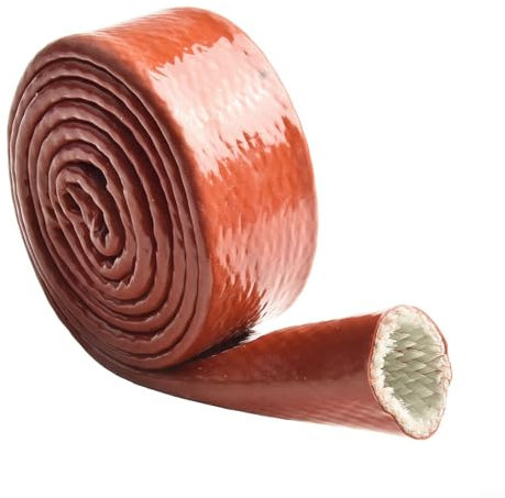 Aprilsunnyzone 1 rotolo di guaina protettiva per cavi, resistente al calore, in fibra di vetro, in silicone (25 mm)