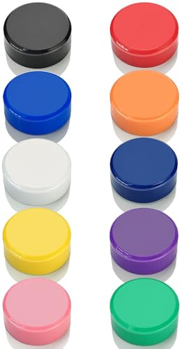 DARUITE Magnete für Magnettafel, Kleine Magnete, Rund, 10 Stück, 10 Farben | Starke Magnete Bunt für Bastelprojekte, Fotos, Notizen, Schließfach, Ideal für Pinnwände, Schule und Büro