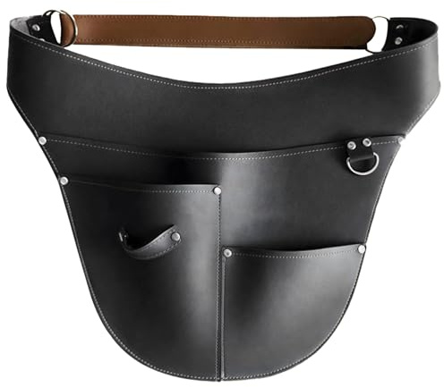 Waterproof Pu Leather Garden Tool Belt, Adjustable Waist Pouch, Multi-Pocket Storage For Carpenters, Electricians & Gardeners, 24 To 46 Inch Fit